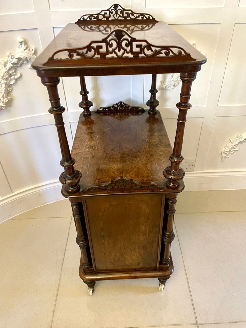 Outstanding Quality Antique Victorian Burr Walnut Canterbury Music Cabinet